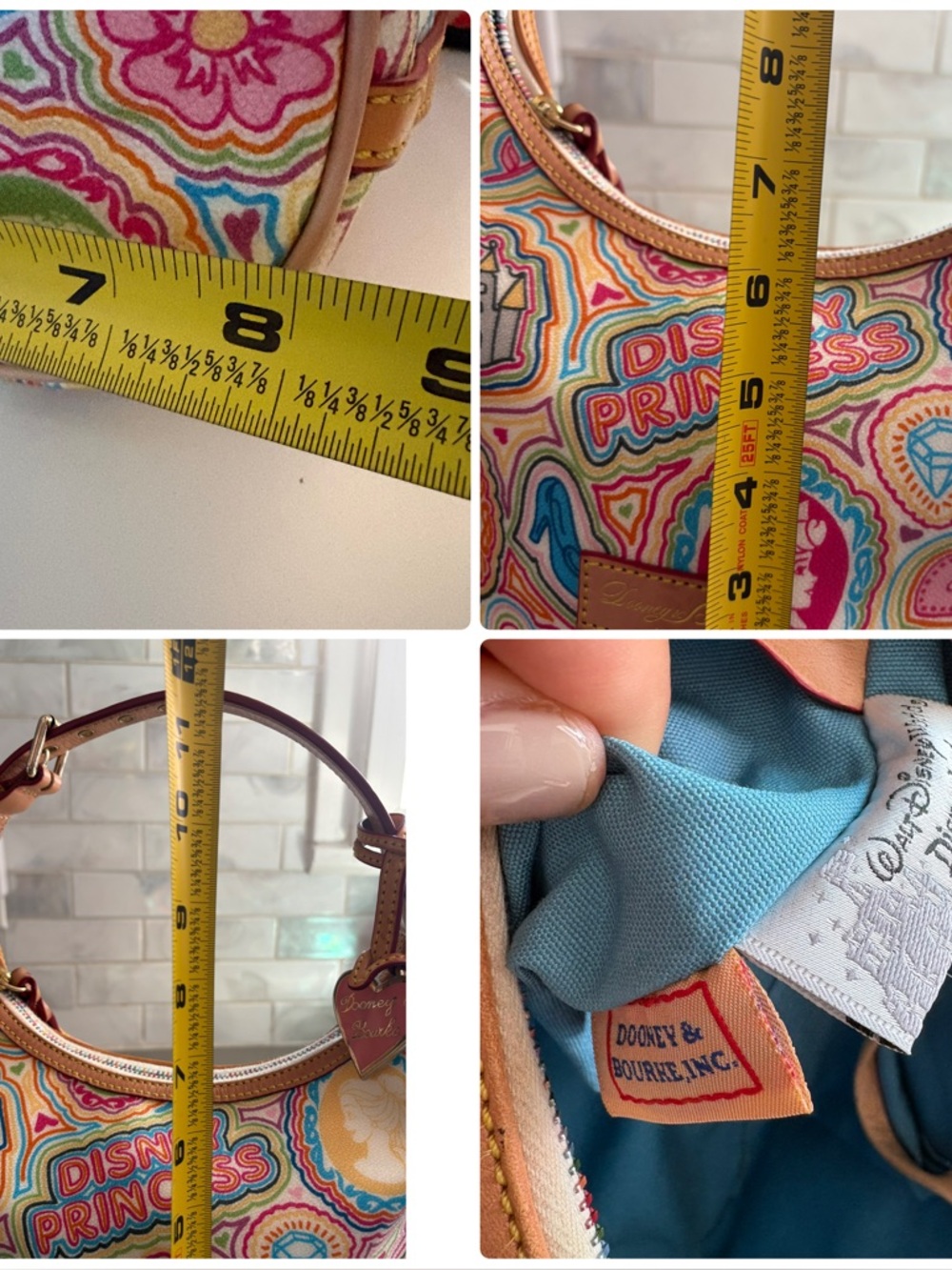 Limited Edition Dooney & Bourke Multicolor Disney Princess Canvas Shoulder Bag - Picture 12 of 14